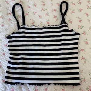 topshop black and white tank